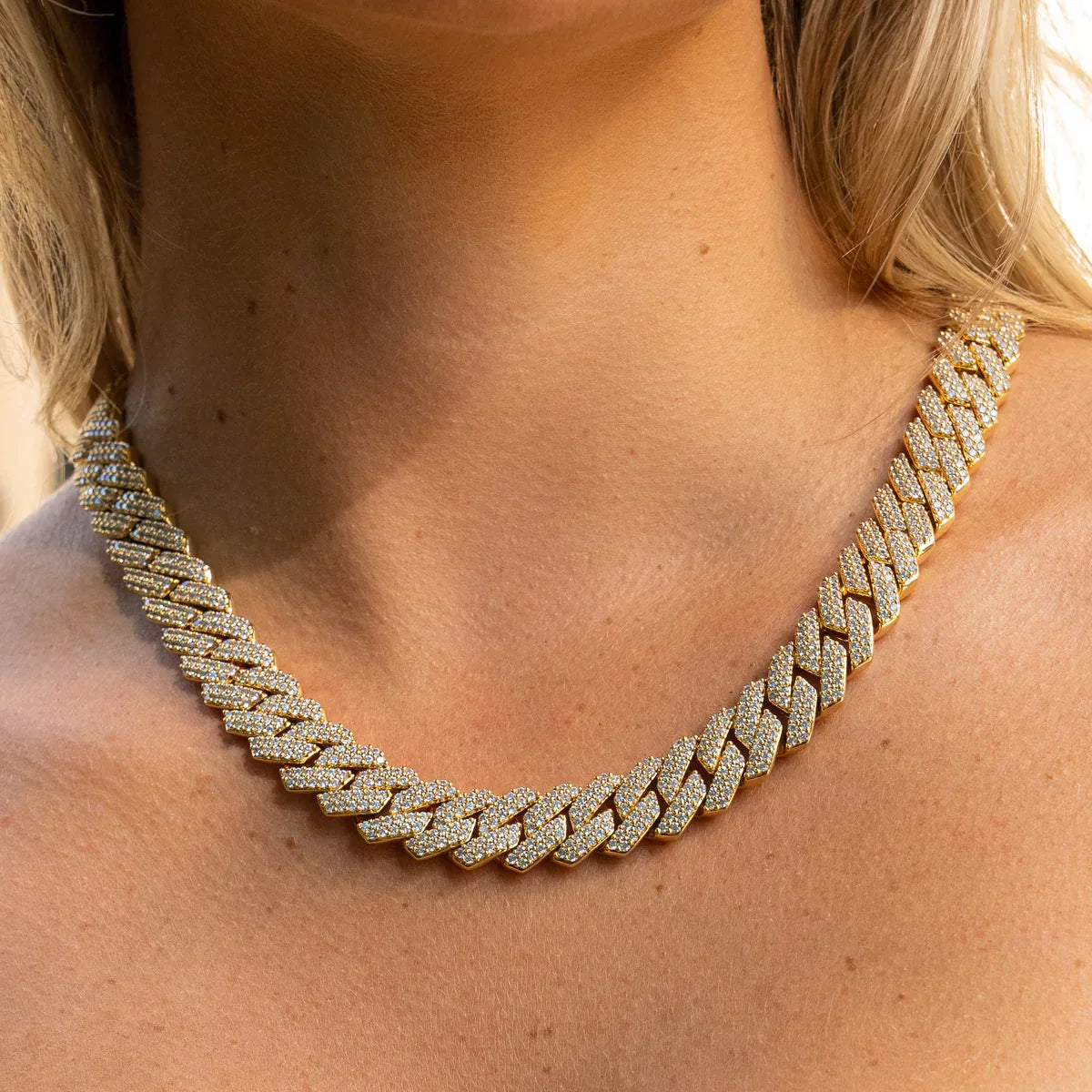 Luca Iced Prong Cuban Link Chain