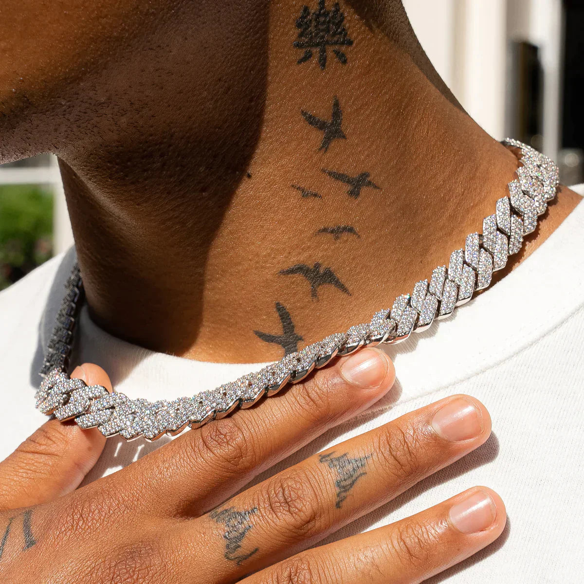 Luca Iced Prong Cuban Link Chain